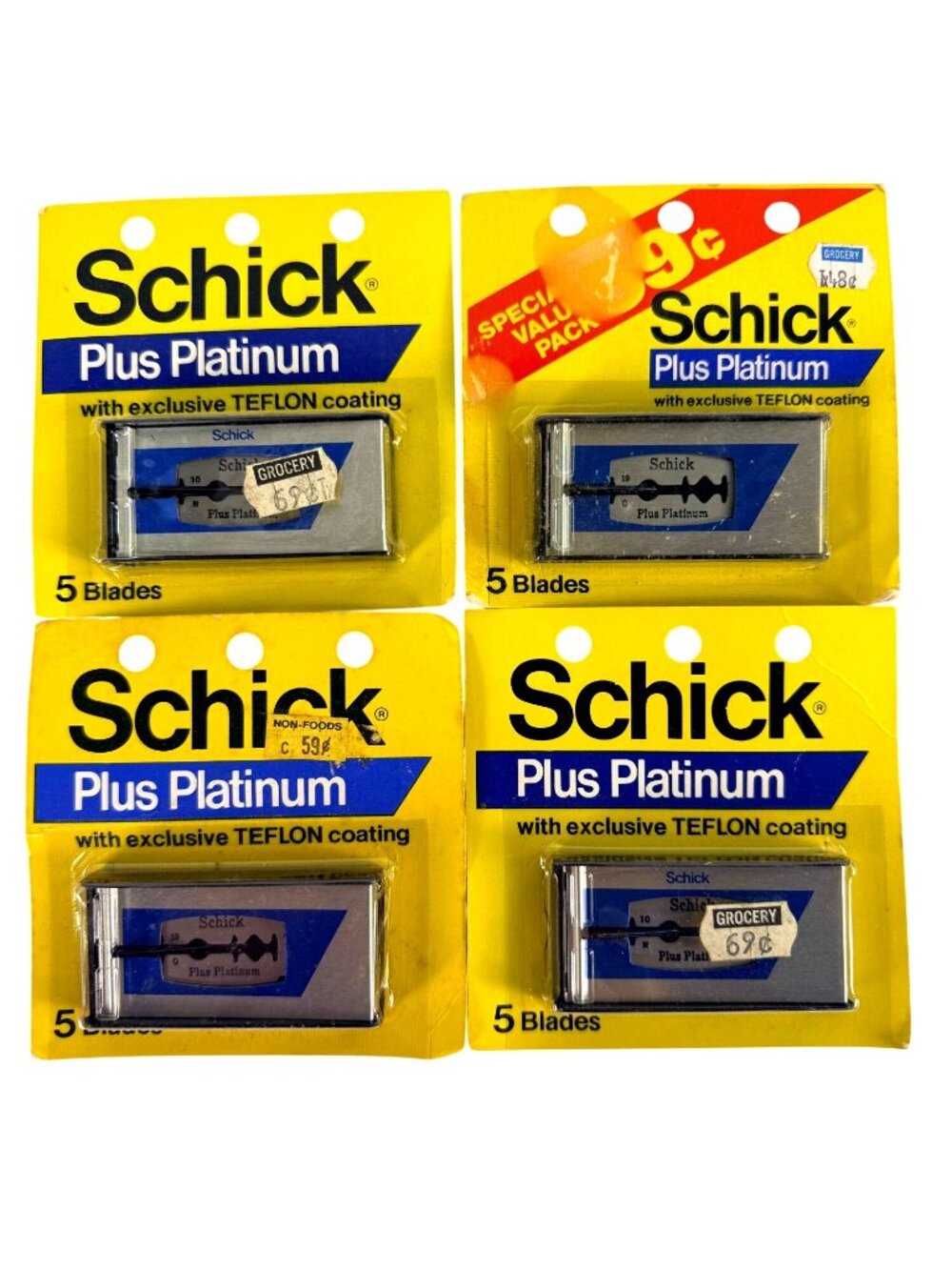 Vintage Schick Plus Platinum Teflon Coated Double Edge Razor Blades 20 Count NOS